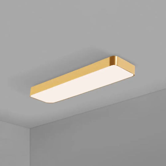 Simple Style Metal Led Ceiling Lamp With Gold Finish - Ideal For Offices / 23.5 Warm