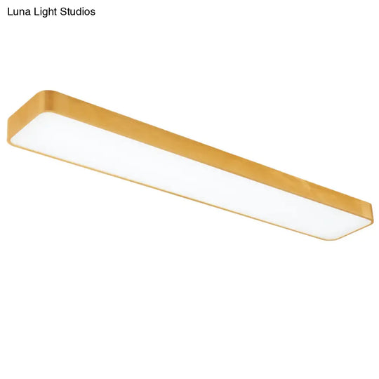 Simple Style Metal Led Ceiling Lamp With Gold Finish - Ideal For Offices