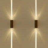 Simple Style Metallic Wall Sconce Light - 2 Lights Black Finish Warm/White Lighting For Hotel / Warm