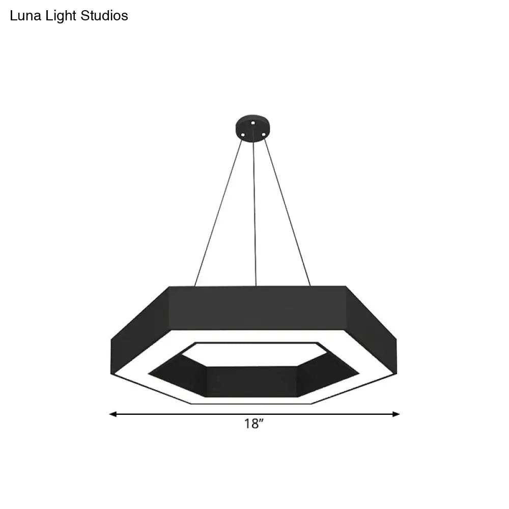Modern Round Acrylic Led Pendant Light - 18 31.5 39 W Black Ceiling Lamp For Restaurants