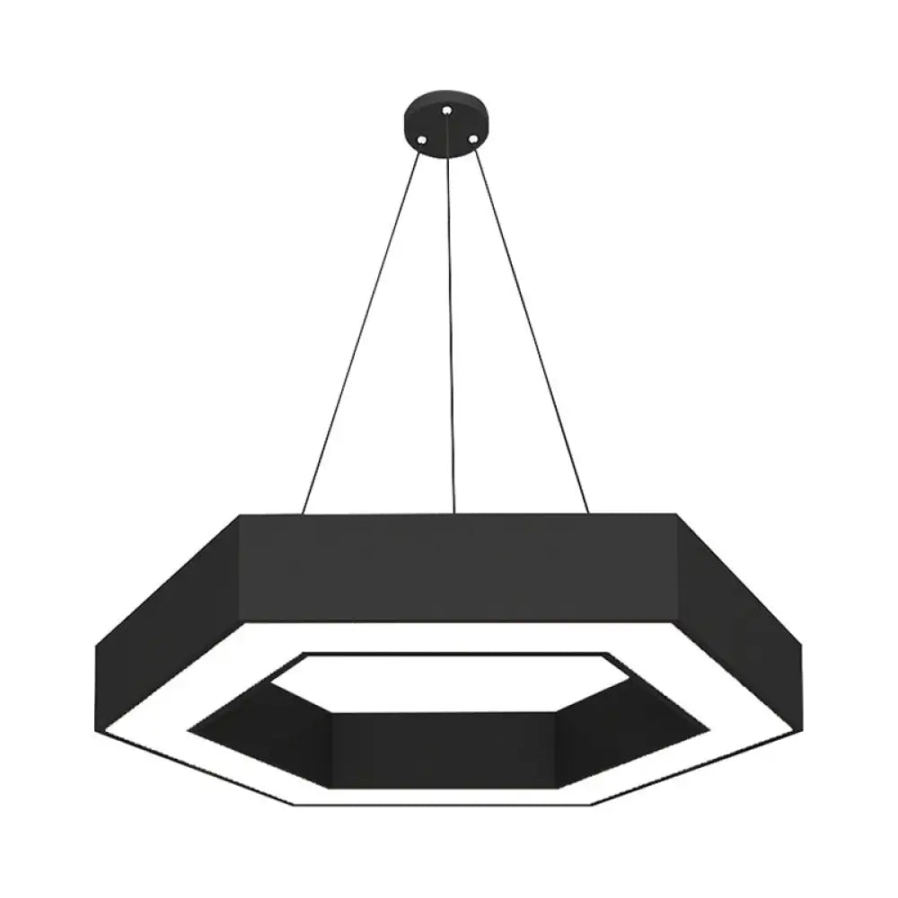 Simple Style Round Acrylic Pendant Light W/Led - Black Suspension Lamp For Restaurant