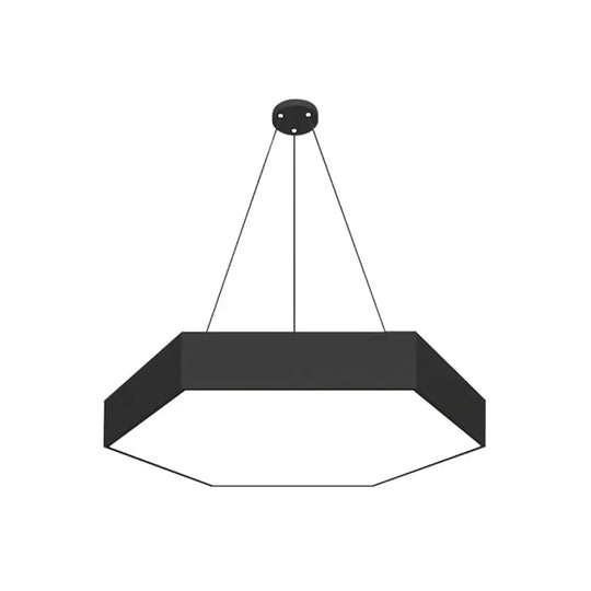 Simple Style Round Acrylic Pendant Light W/Led - Black Suspension Lamp For Restaurant