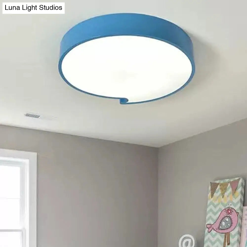 Simple Style Round Flush Mount Ceiling Light For Living Room - Acrylic And Metal Construction