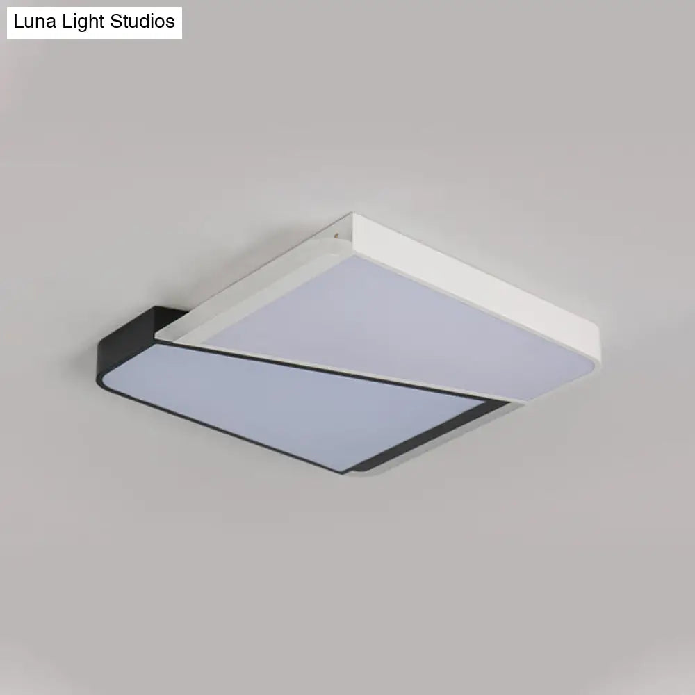 Simple Style White Led Flush Mount Light With Acrylic Shade - 18’/23.5’ For Bedroom In Warm/White