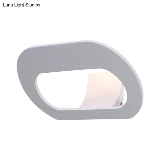 Simple Stylish Oval Shade Wall Lamp With Warm/White Led Lighting In Black/Grey