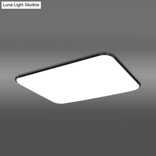 Simple Stylish Rectangular Led Ceiling Light In White 25.5/32 Diameter - Ideal For Bedroom