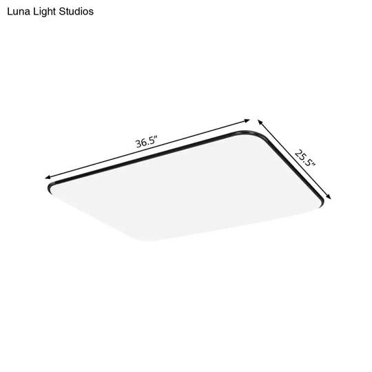 Simple Stylish Rectangular Led Ceiling Light In White – 25.5’/32’ Diameter - Ideal For Bedroom