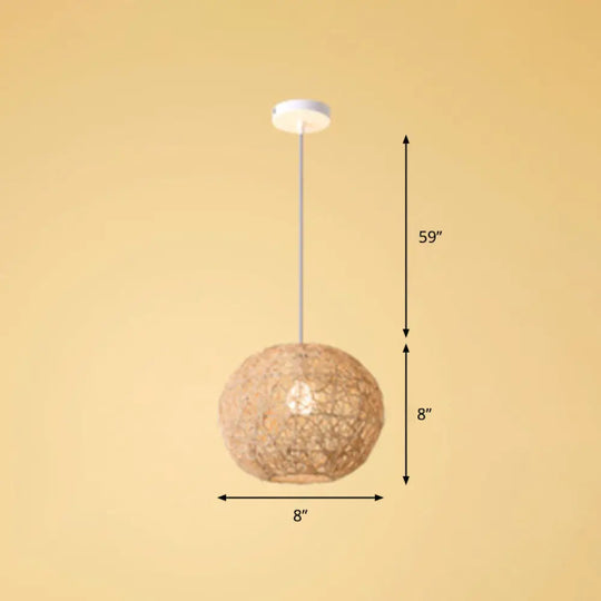 Simplicity 1-Light Bamboo Suspension Pendant: Handcrafted Wood Lighting Fixture For Restaurants / L