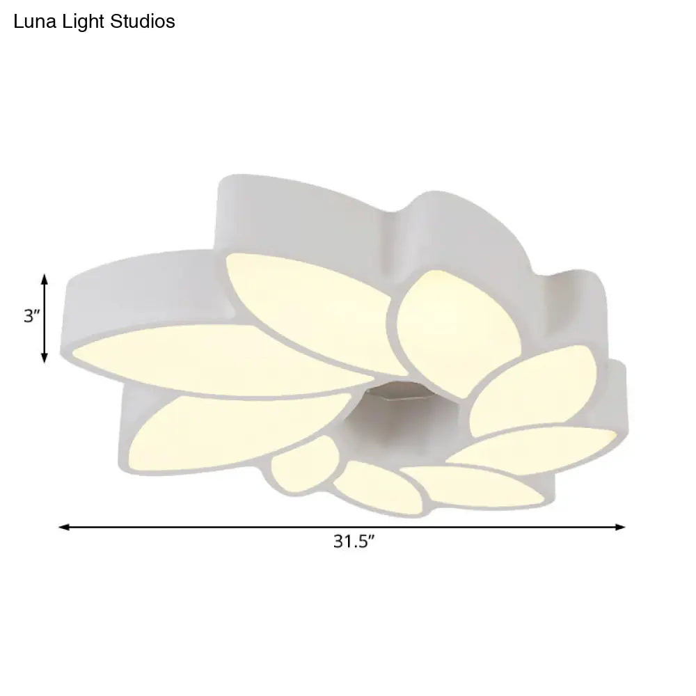 Simplicity Acrylic Floral Ceiling Light - 22.5’/31.5’ Wide Flush Mount Fixture For Living Room