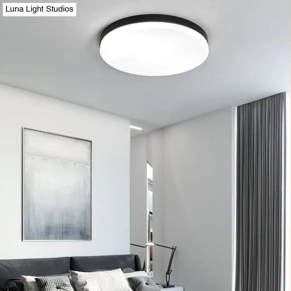 Simplicity Acrylic Flushmount Ceiling Light - Circle Design 11/15/19 Diameter Warm/White Ideal For