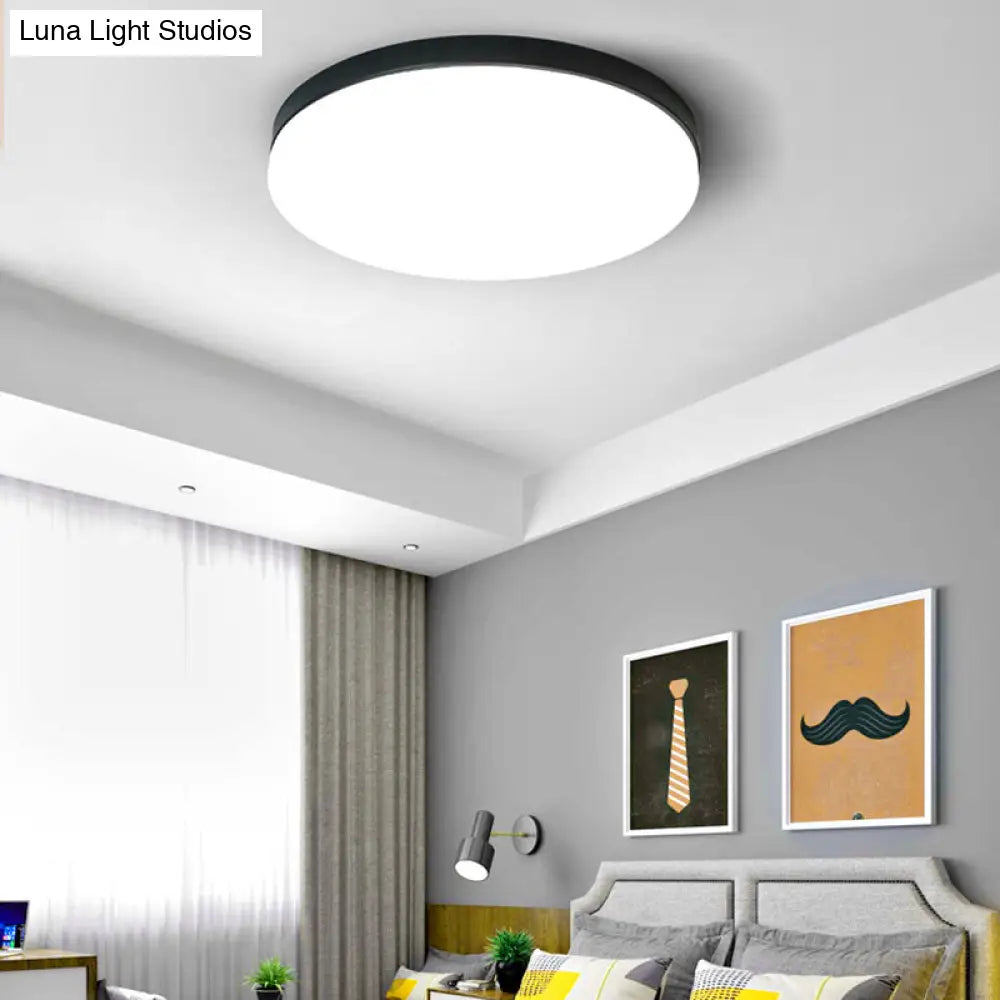 Simplicity Acrylic Flushmount Ceiling Light - Circle Design 11/15/19 Diameter Warm/White Ideal For