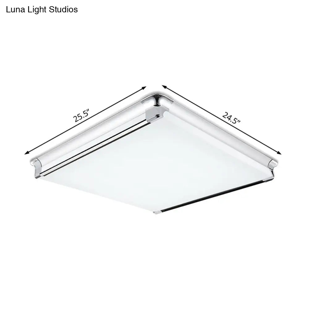 Simplicity Acrylic Led Flush Ceiling Light - Rectangular Design Wide 16.5’/24.5’/25.5’ Ideal