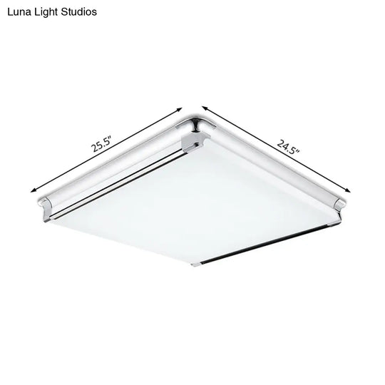 Simplicity Acrylic Led Flush Ceiling Light - Rectangular Design Wide 16.5’/24.5’/25.5’ Ideal