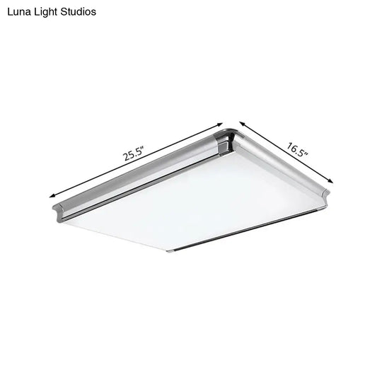 Simplicity Acrylic Led Flush Ceiling Light - Rectangular Design Wide 16.5/24.5/25.5 Ideal For Living