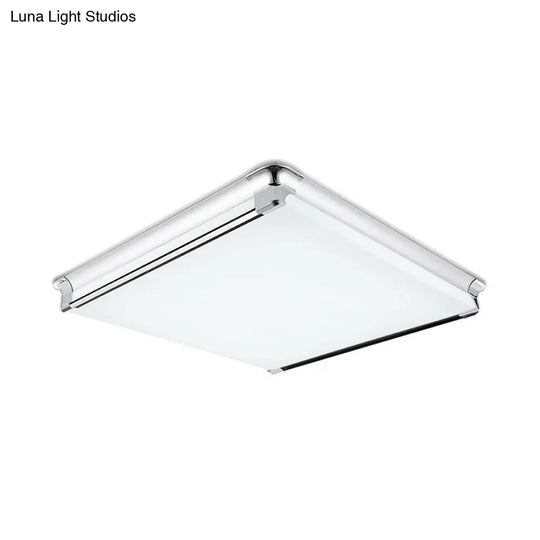 Simplicity Acrylic Led Flush Ceiling Light - Rectangular Design Wide 16.5’/24.5’/25.5’ Ideal