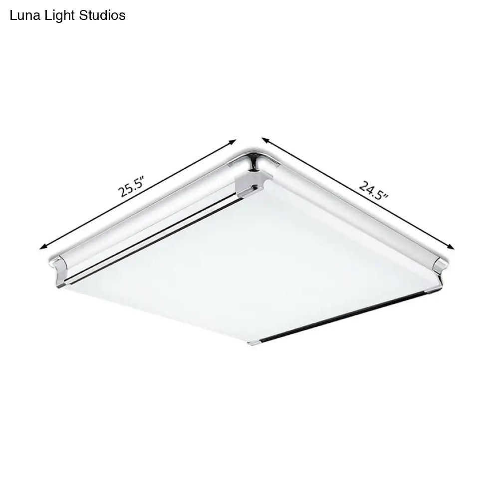 Simplicity Acrylic Led Flush Ceiling Light - Rectangular Design Wide 16.5/24.5/25.5 Ideal For Living