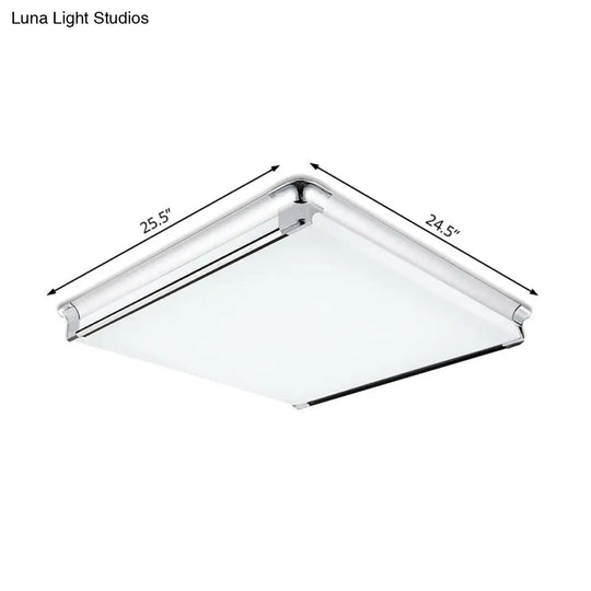 Simplicity Acrylic Led Flush Ceiling Light - Rectangular Design Wide 16.5/24.5/25.5 Ideal For Living