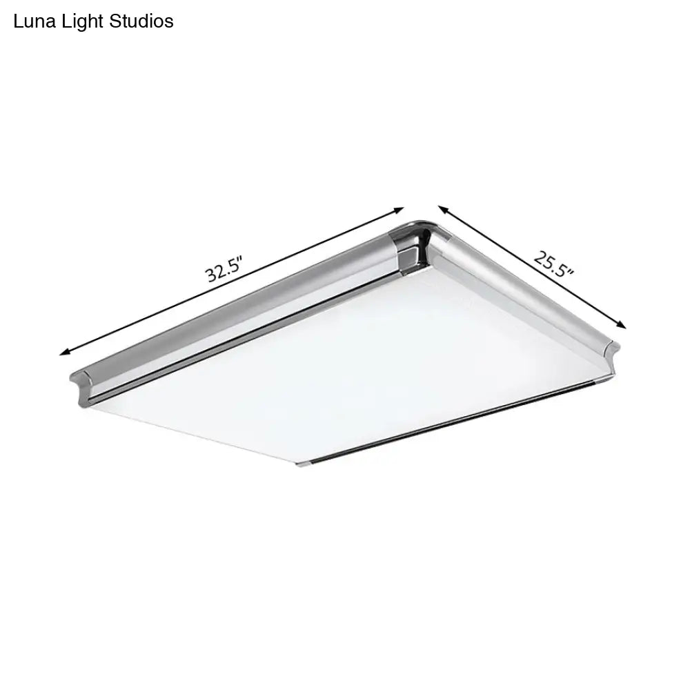 Simplicity Acrylic Led Flush Ceiling Light - Rectangular Design Wide 16.5’/24.5’/25.5’ Ideal