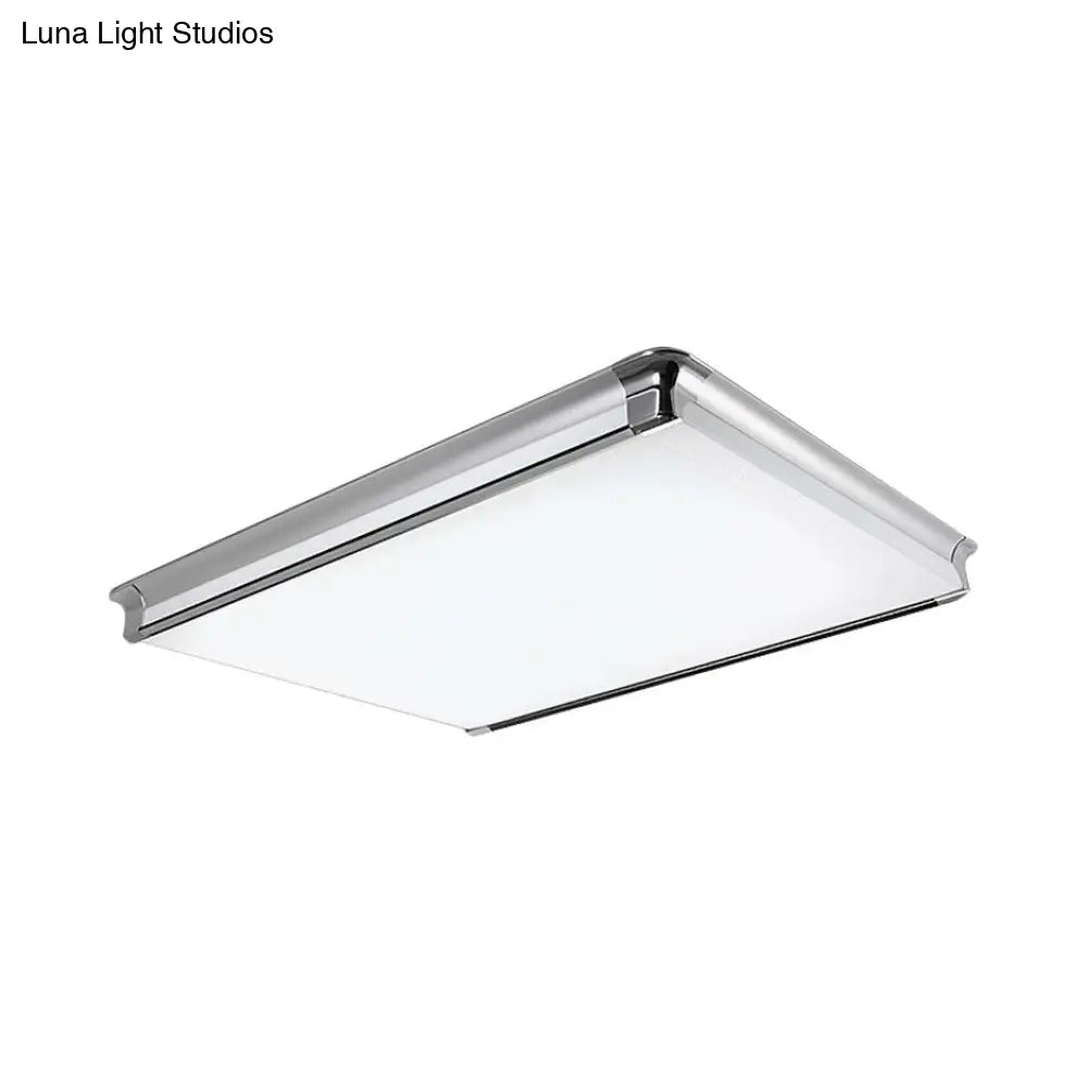 Simplicity Acrylic Led Flush Ceiling Light - Rectangular Design Wide 16.5’/24.5’/25.5’ Ideal