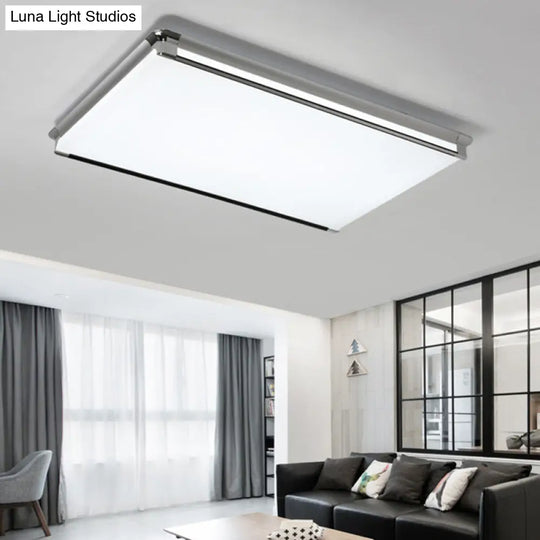 Simplicity Acrylic Led Flush Ceiling Light - Rectangular Design Wide 16.5’/24.5’/25.5’ Ideal