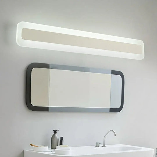 Simplicity Acrylic Led Vanity Light: Rectangular Wall Sconce For White Bathroom Lighting / Small