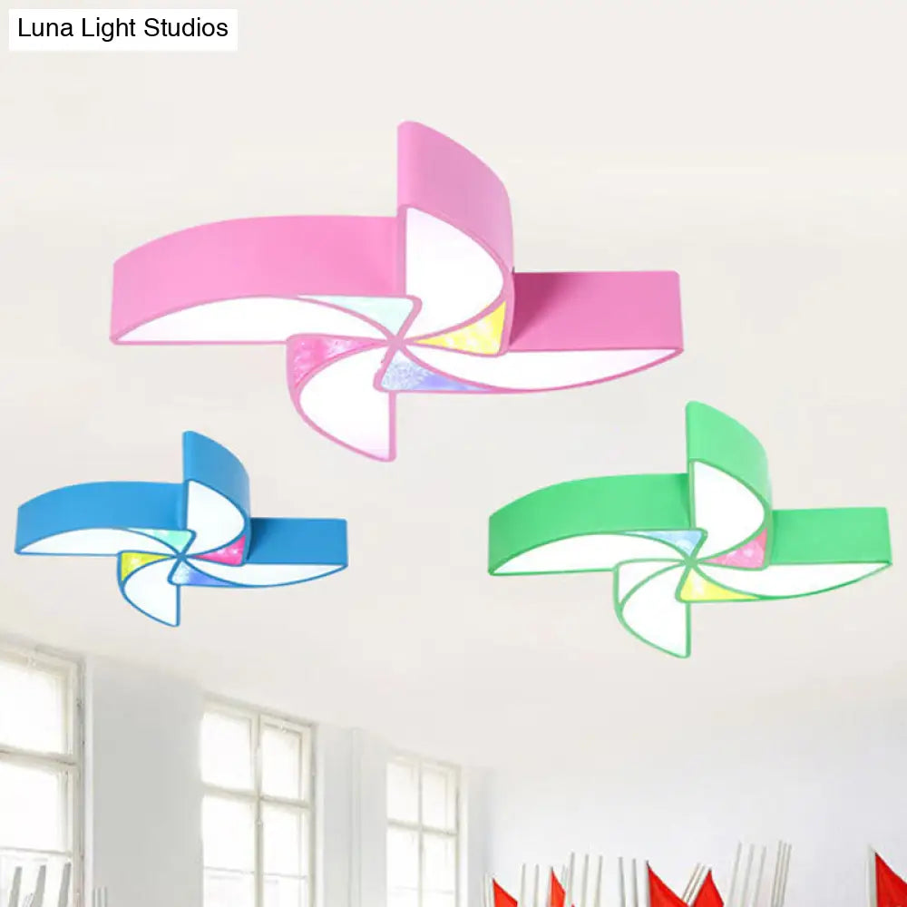 Simplicity Acrylic Pinwheel Led Nursery Ceiling Flush Mount Light