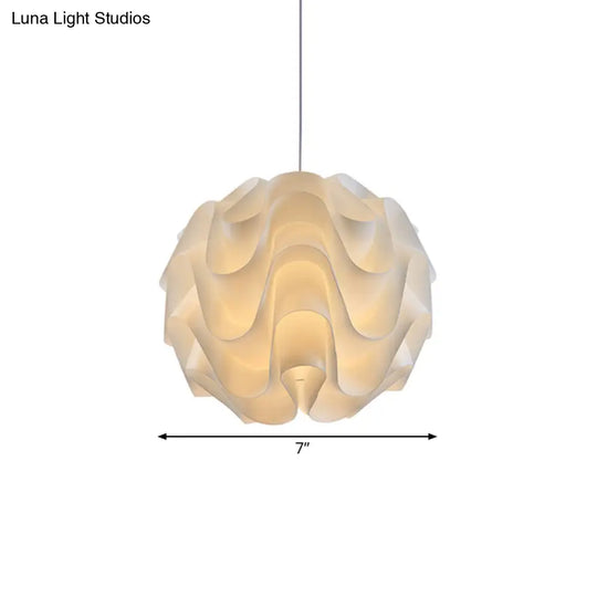 Acrylic Meringue Ceiling Light - Single White Pendant Simple & Stylish Design 7/9/12 Wide