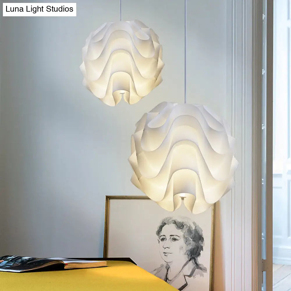 Acrylic Meringue Ceiling Light - Single White Pendant Simple & Stylish Design 7/9/12 Wide / 7