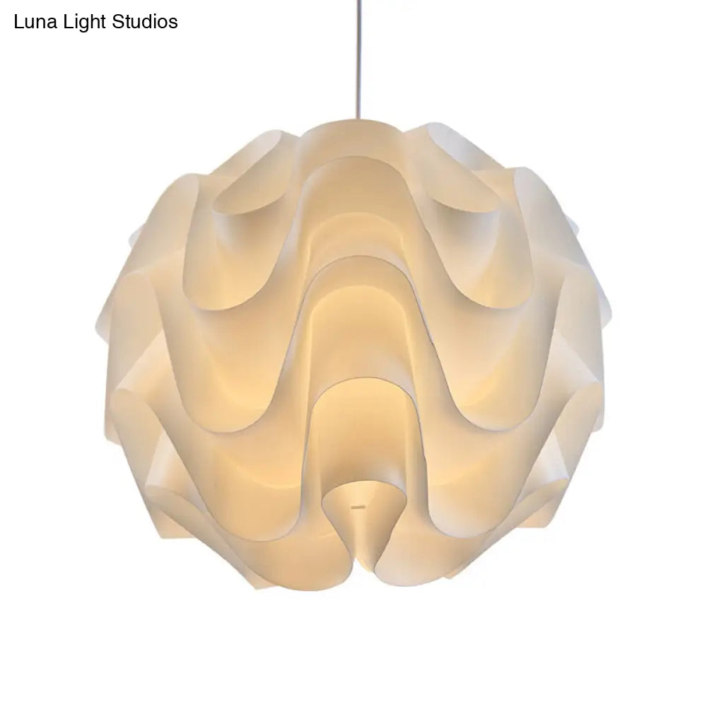 Acrylic Meringue Ceiling Light - Single White Pendant Simple & Stylish Design 7/9/12 Wide