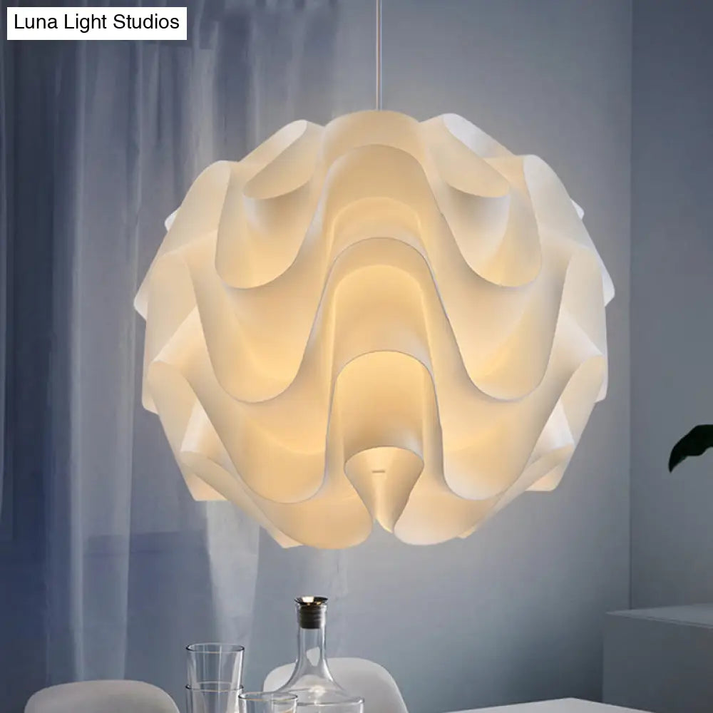 Acrylic Meringue Ceiling Light - Single White Pendant Simple & Stylish Design 7/9/12 Wide