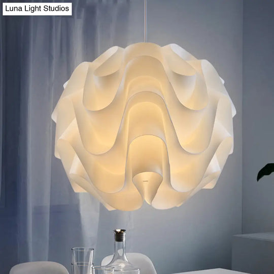 Acrylic Meringue Ceiling Light - Single White Pendant Simple & Stylish Design 7/9/12 Wide