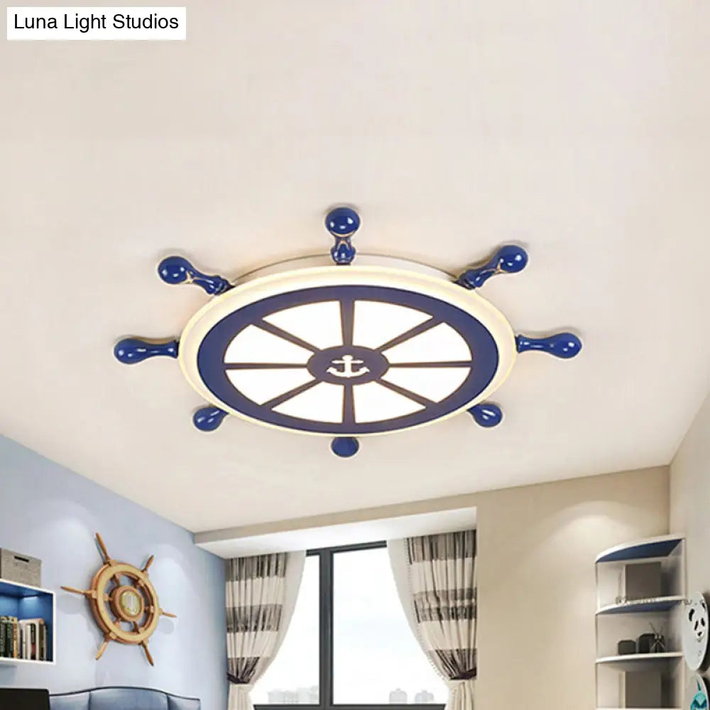 Simplicity Blue Led Bedroom Ceiling Light With Rudder Acrylic Shade
