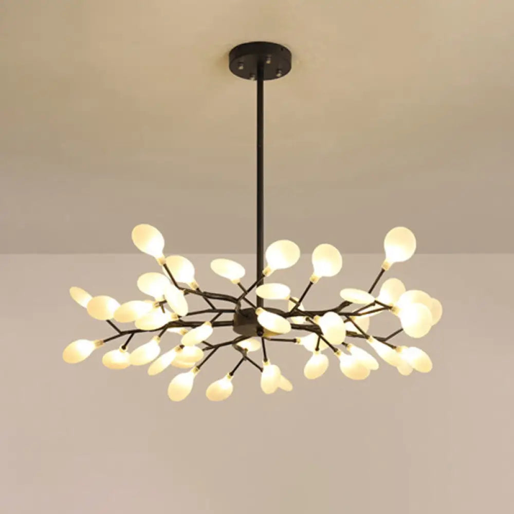 Simplicity Branch Firefly Led Pendant Light Fixture For Living Room 30 / Black A