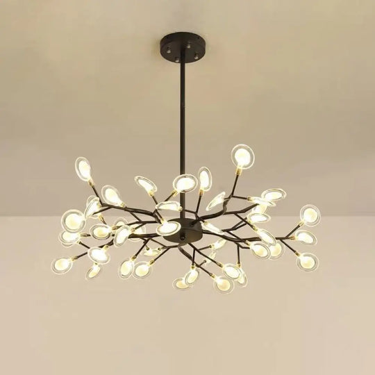 Simplicity Branch Firefly Led Pendant Light Fixture For Living Room 45 / Black B