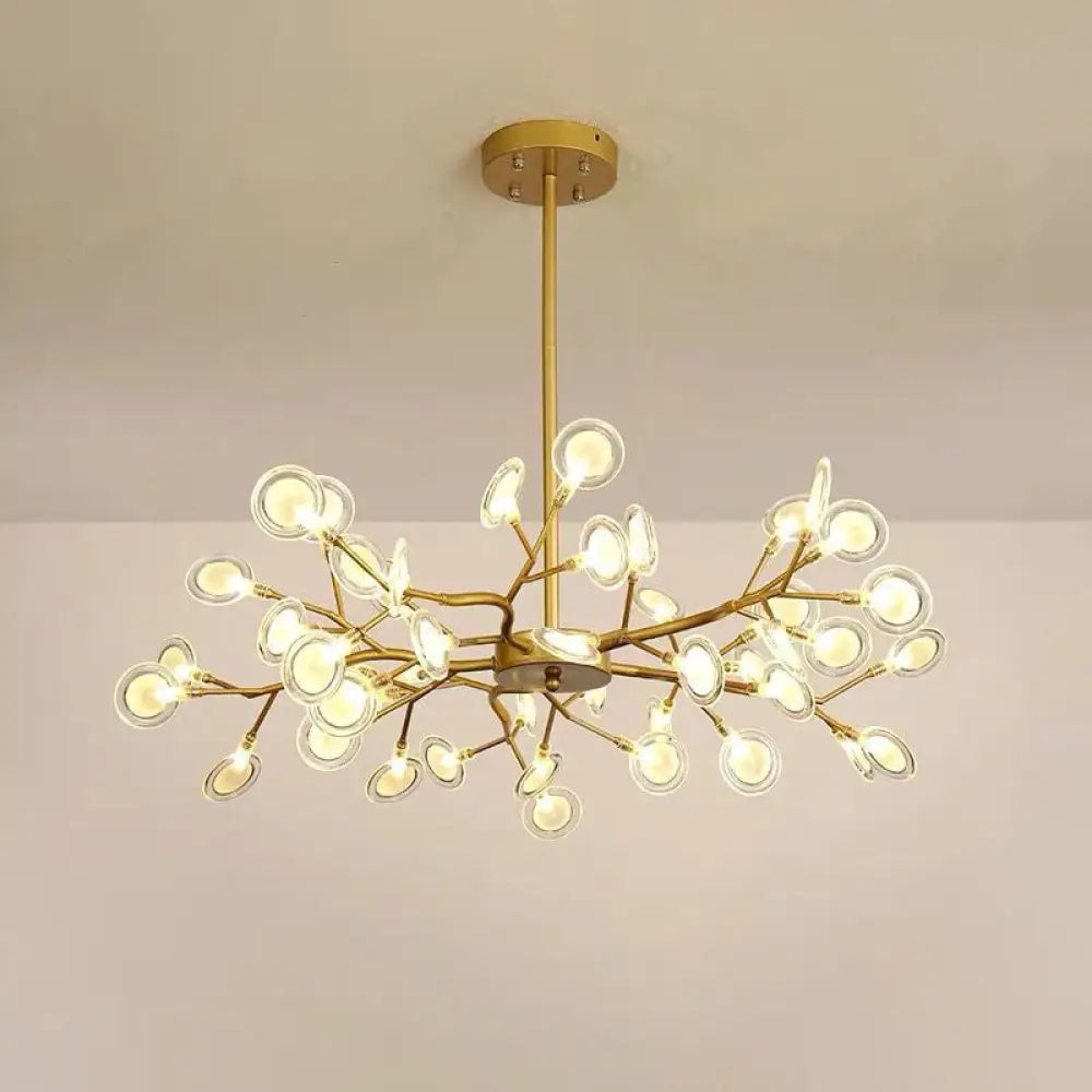 Simplicity Branch Firefly Led Pendant Light Fixture For Living Room 45 / Gold B