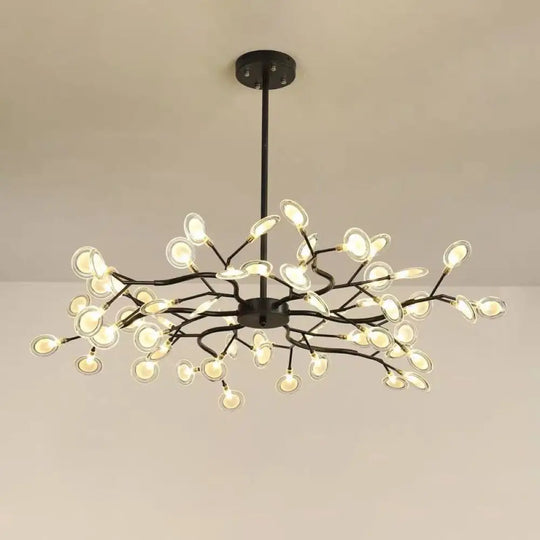 Simplicity Branch Firefly Led Pendant Light Fixture For Living Room 54 / Black B