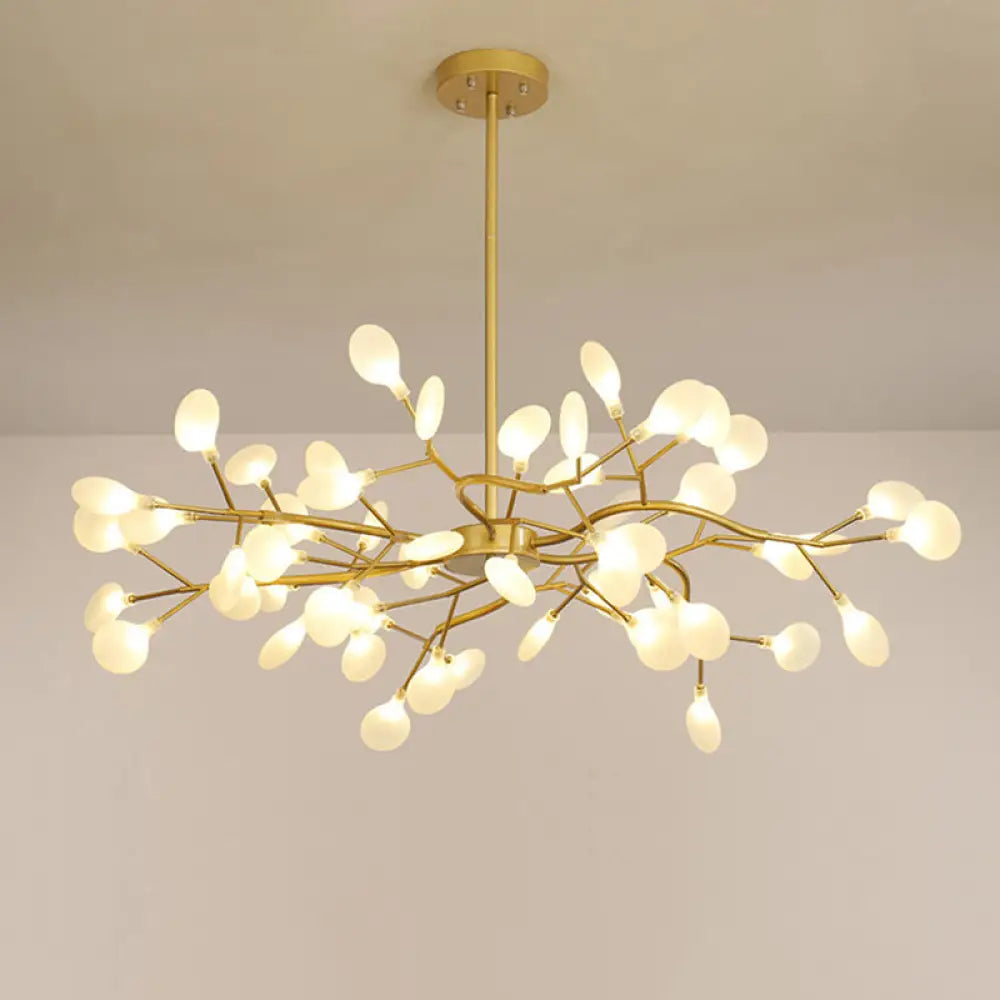 Simplicity Branch Firefly Led Pendant Light Fixture For Living Room 54 / Gold A