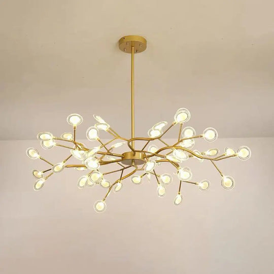 Simplicity Branch Firefly Led Pendant Light Fixture For Living Room 54 / Gold B