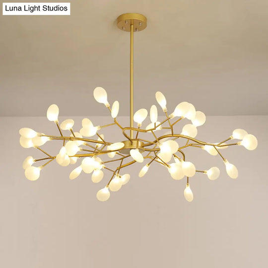 Simplicity Branched Firefly Chandelier: Acrylic Led Pendant Light Fixture For Living Room 54 / Gold