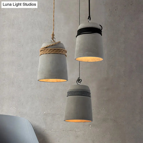 Simplicity Cement Pendant Light With Bell Suspension - Perfect For Dining Room Or Ceiling Lighting