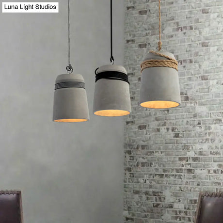 Simplicity Cement Pendant Light With Bell Suspension - Perfect For Dining Room Or Ceiling Lighting