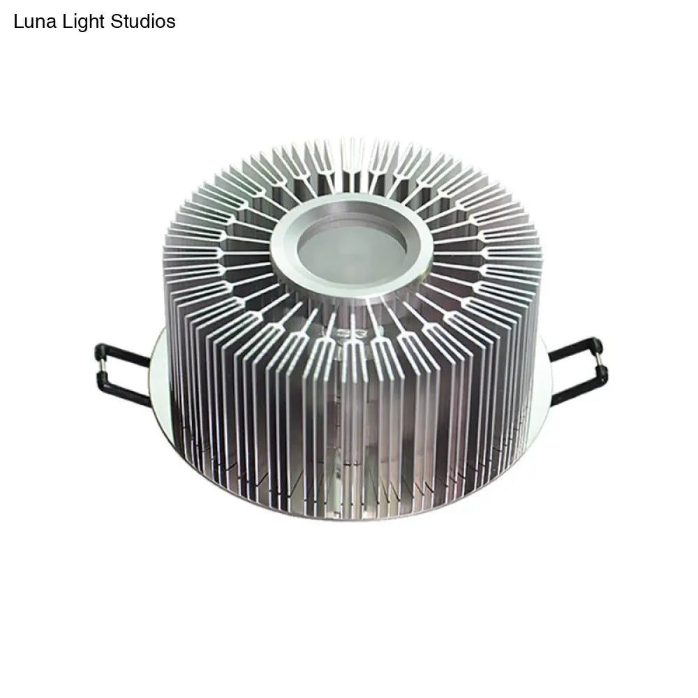 Simplicity Chrome Rgb Led Ceiling Flush Mount Lamp With Round Aluminum Shade