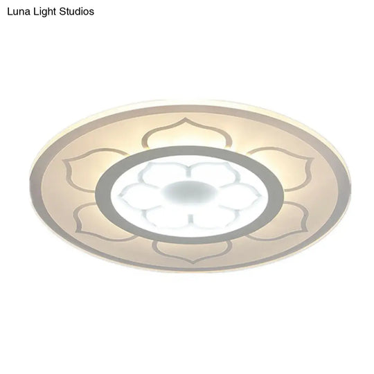 Simplicity Clear Led Flush Mount Ceiling Light For Bedroom