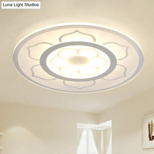 Simplicity Clear Led Flush Mount Ceiling Light For Bedroom / 16.5 Warm