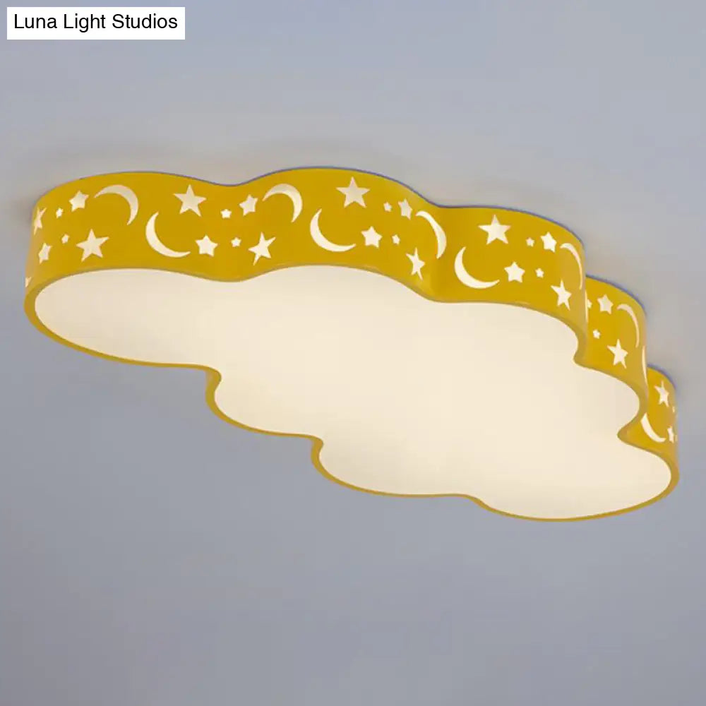 Simplicity Cloud Led Acrylic Ceiling Light For Child’s Room - Flush Mount