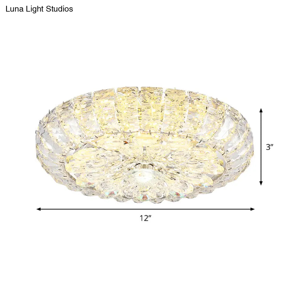 Simplicity Corridor Led Flushmount Ceiling Light With Clear Crystal Block Shade - 8/12 Options