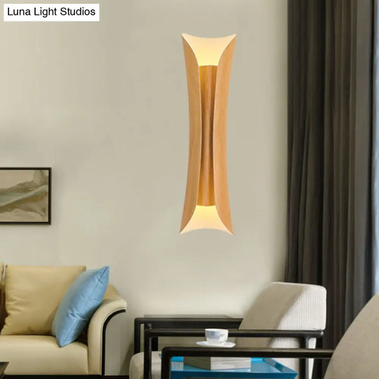 Simplicity Curled Metal Wall Mount Sconce With Dual Heads 13/21/30 H Brass/Gold/Natural Wood Finish