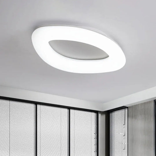 Simplicity Ellipse Flush Light: Acrylic Led Ceiling Lamp For Living Room White