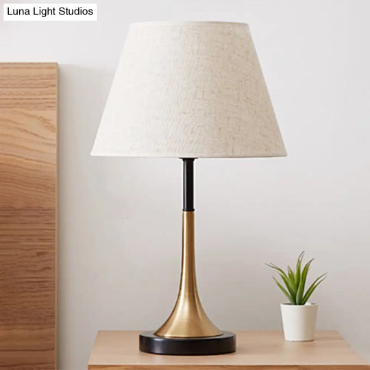 Simplicity Empire Shade Table Light: Elegant Brass Night Lighting For Bedroom (1 Bulb)