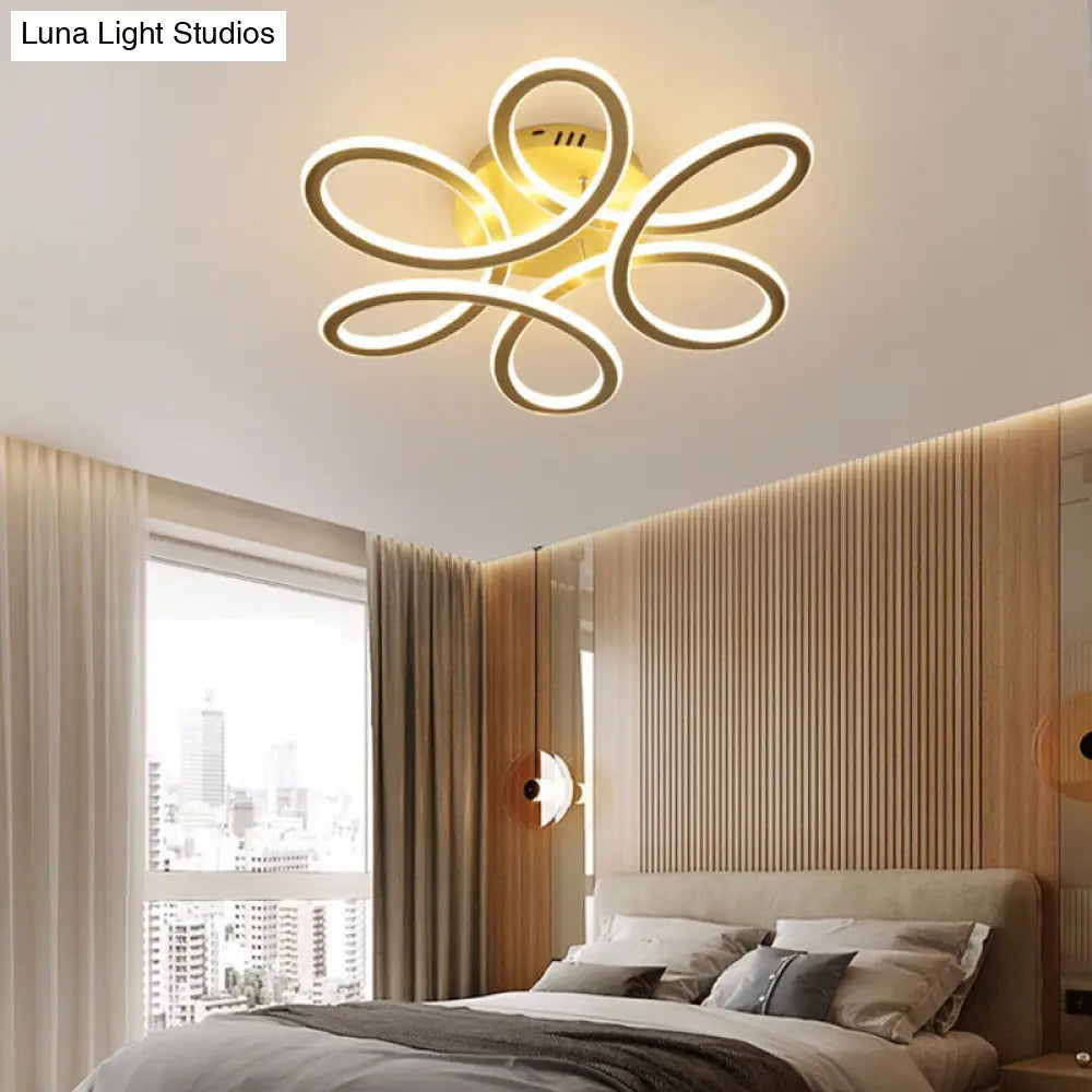 Simplicity Floral Led Ceiling Flush Light Fixture For Your Bedroom